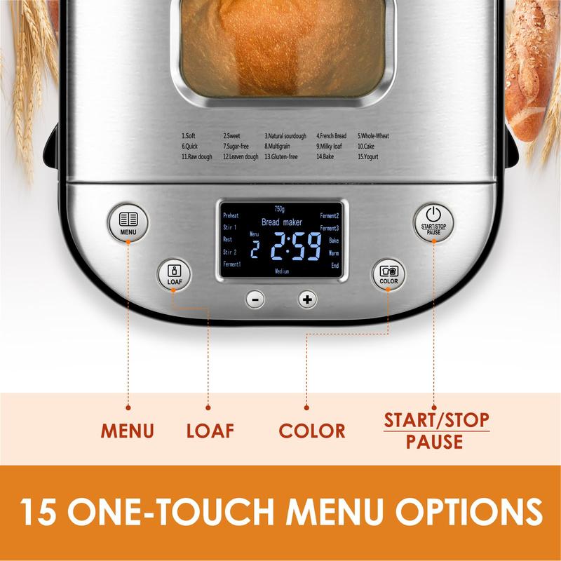 Auto 2lb Bread Machine With Fruit Nut Dispenser